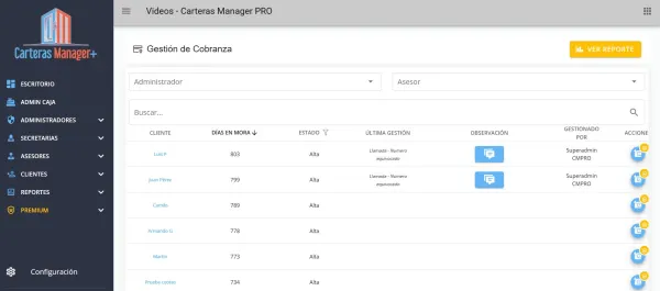 Plataforma de gestión y control de cartera de crédito en Colombia